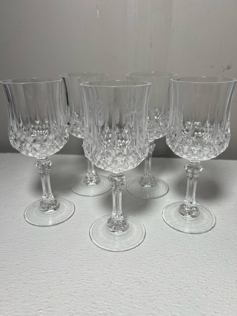 Vintage Longchamp Crystal Wine Glasses - 24% leaded Crystal – Set of 5